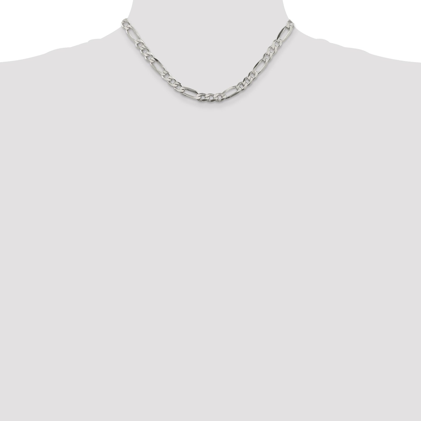 Sterling Silver 6.75mm Figaro Chain