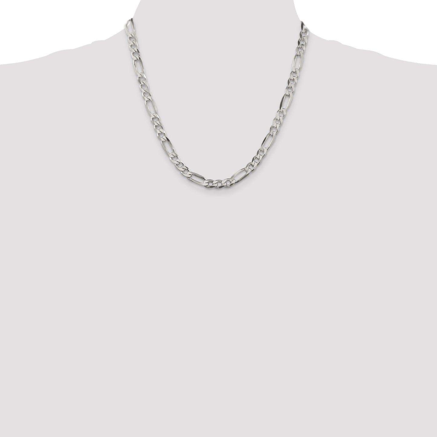 Sterling Silver 6.75mm Figaro Chain