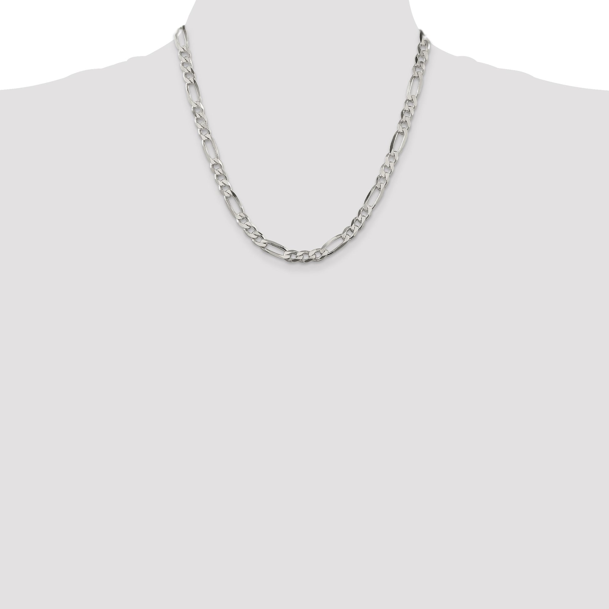 Sterling Silver 6.75mm Figaro Chain