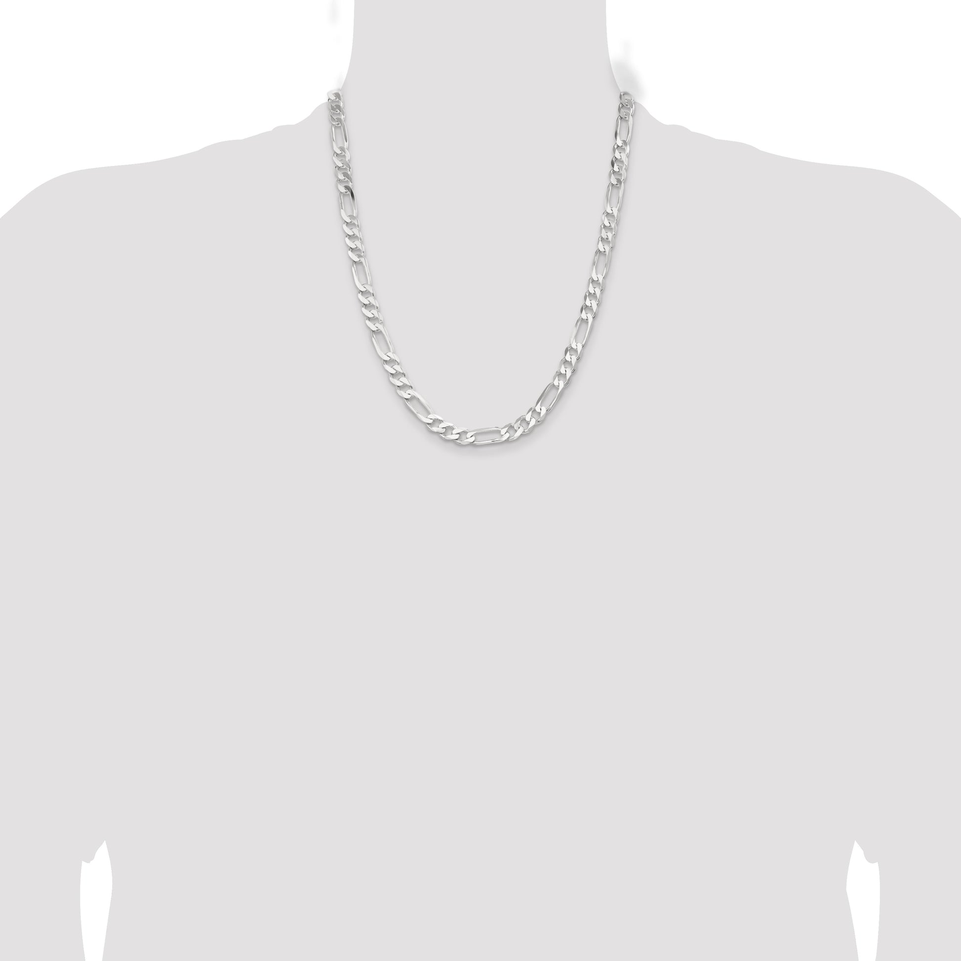 Sterling Silver 7.5mm Figaro Chain
