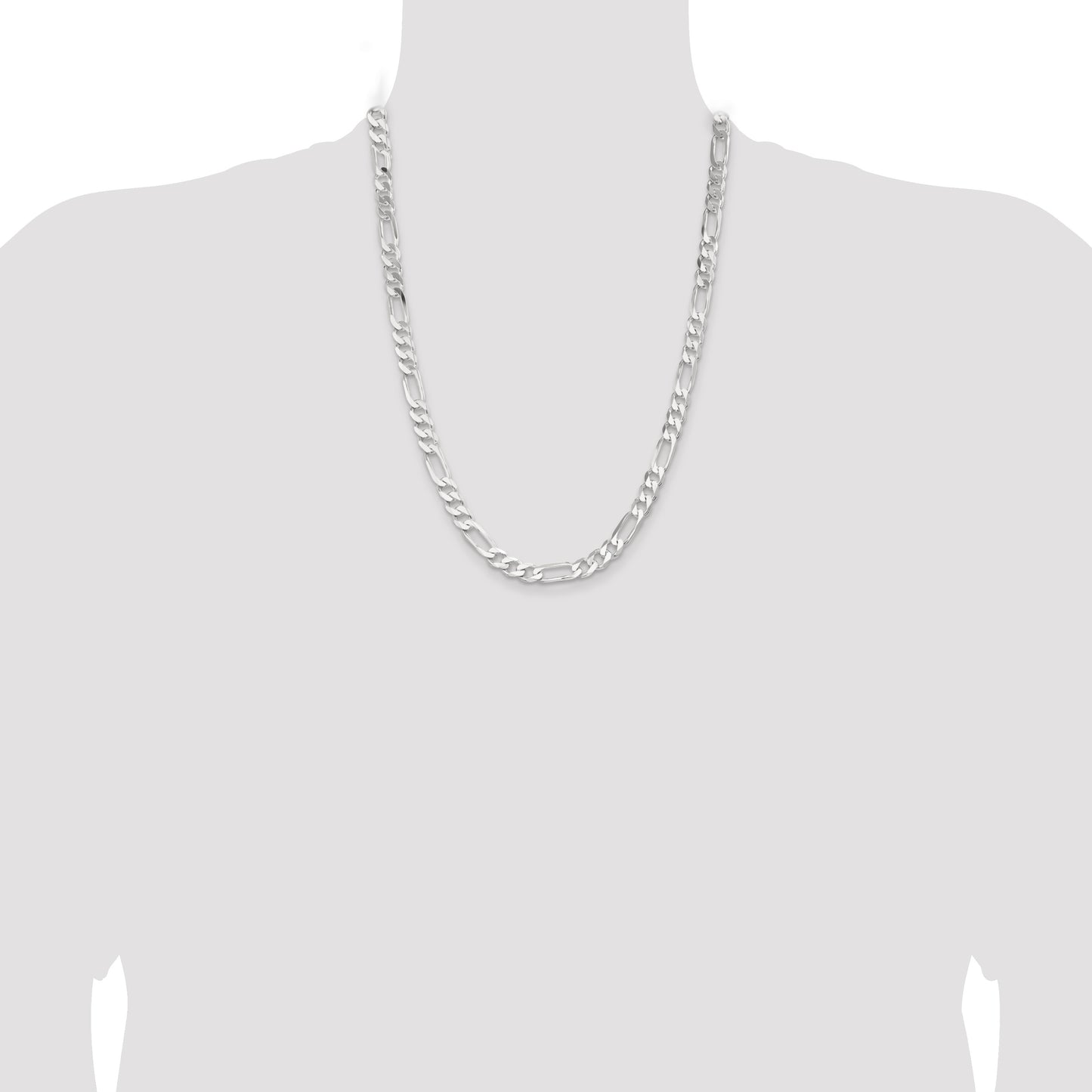 Sterling Silver 7.5mm Figaro Chain