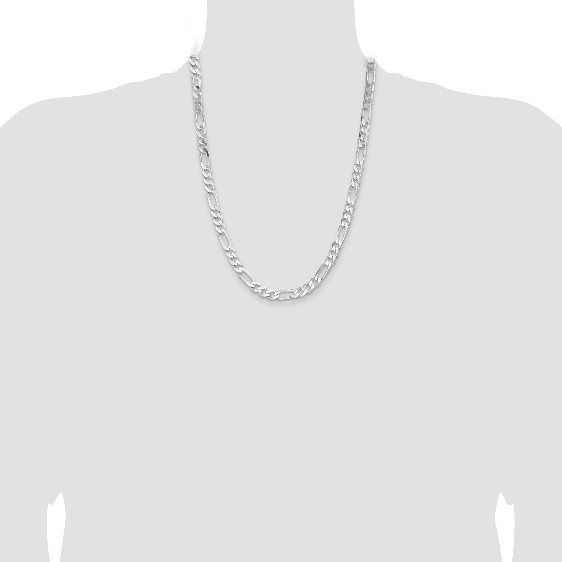 Sterling Silver 7.5mm Figaro Chain