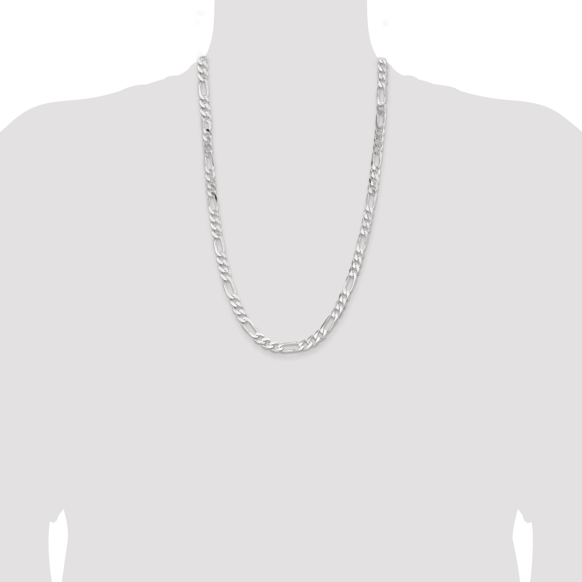 Sterling Silver 7.5mm Figaro Chain