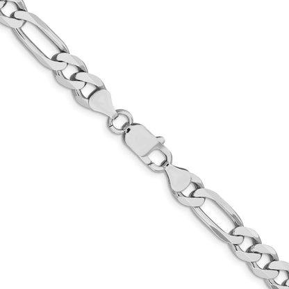 Sterling Silver Rhodium-plated 7.5mm Figaro Chain