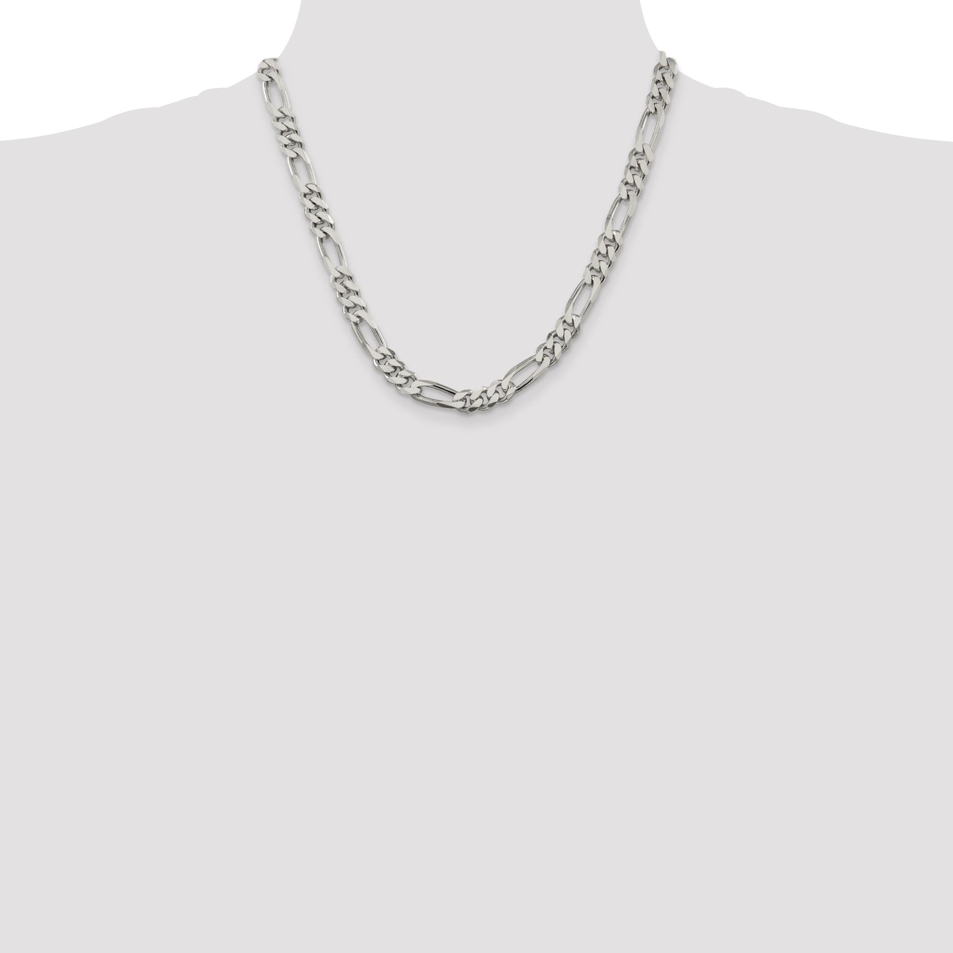 Sterling Silver 8mm Figaro Chain