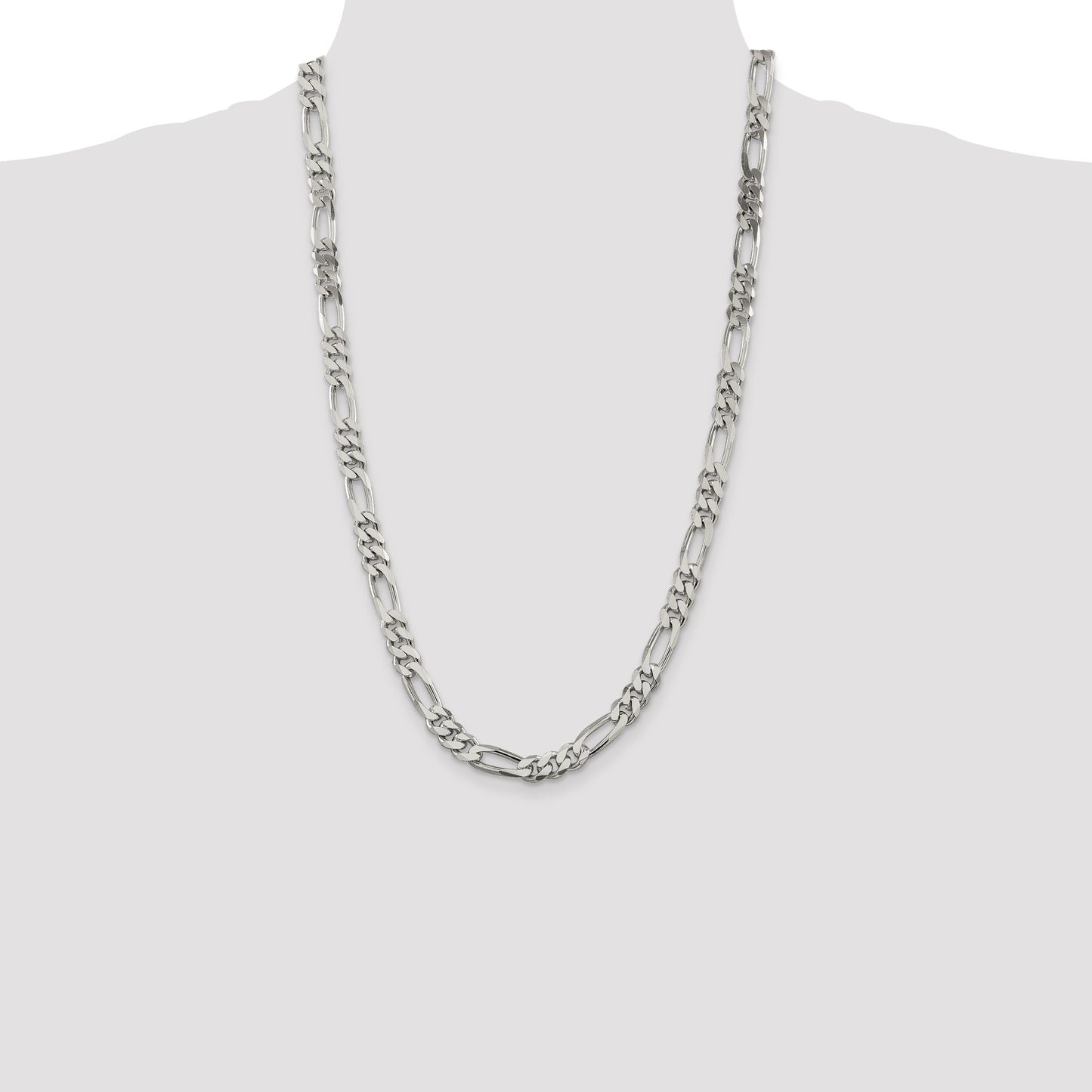 Sterling Silver 8mm Figaro Chain