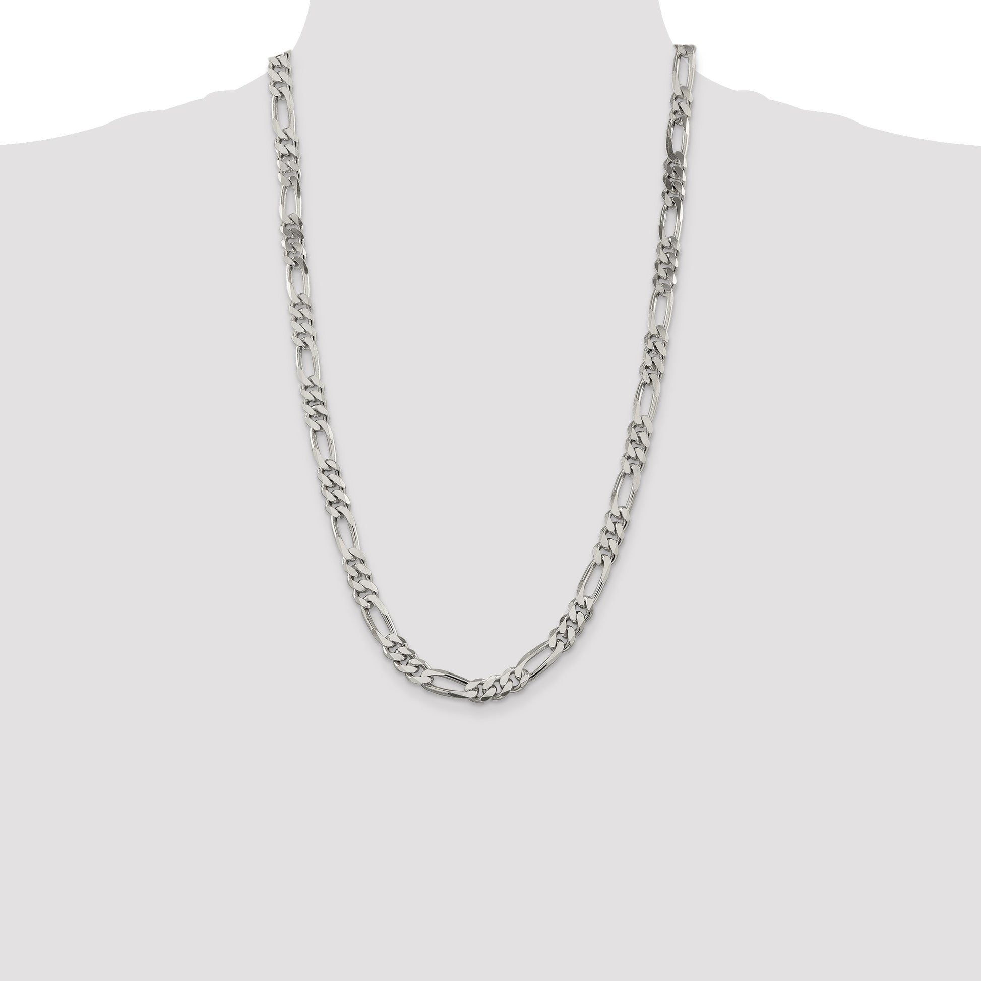 Sterling Silver 8mm Figaro Chain