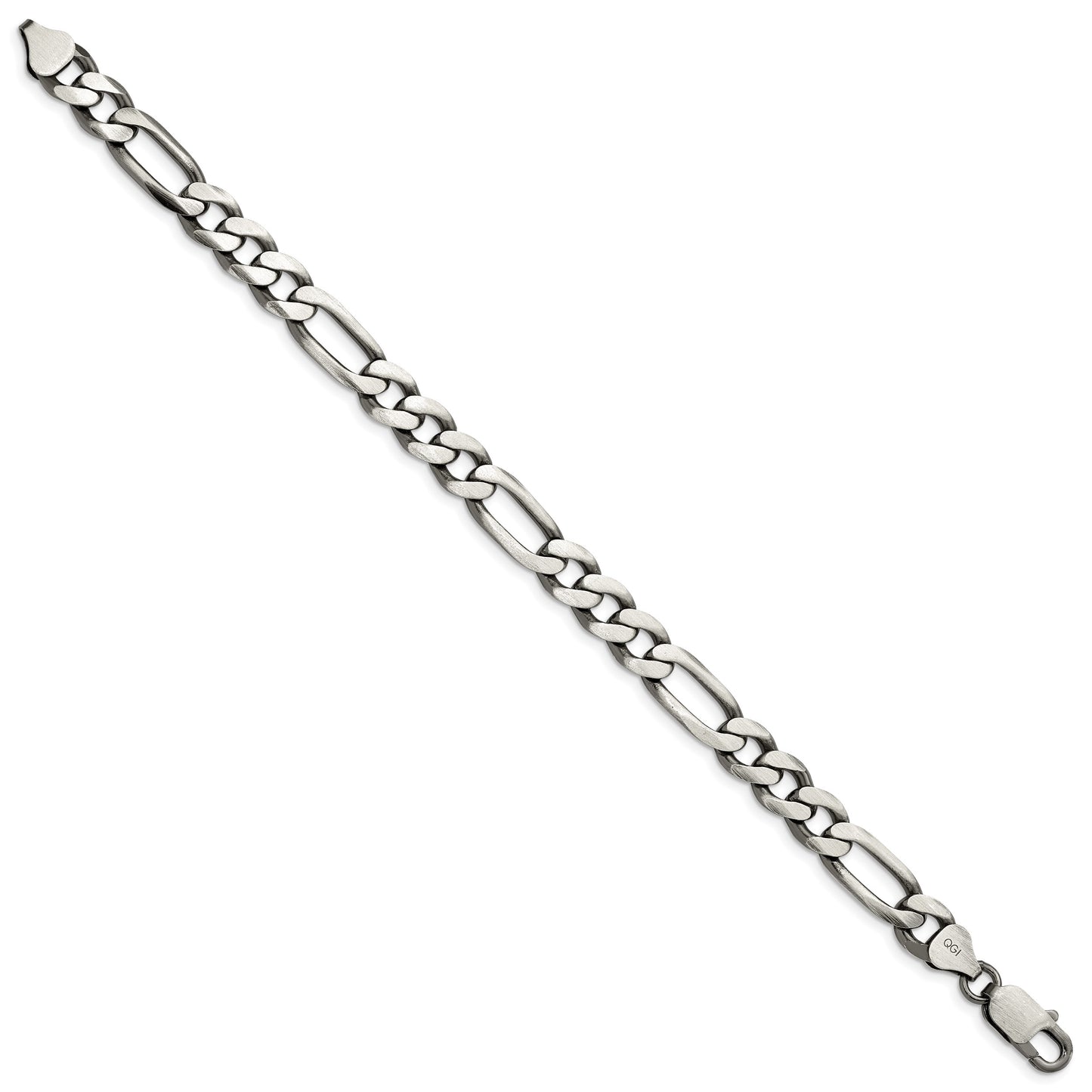 Sterling Silver Antiqued 7.75mm Figaro Chain