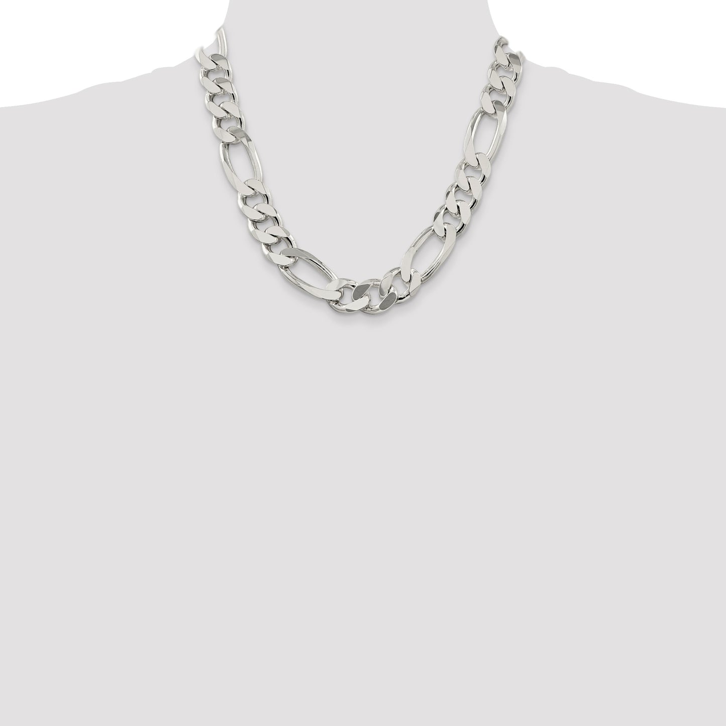 Sterling Silver 15mm Figaro Chain