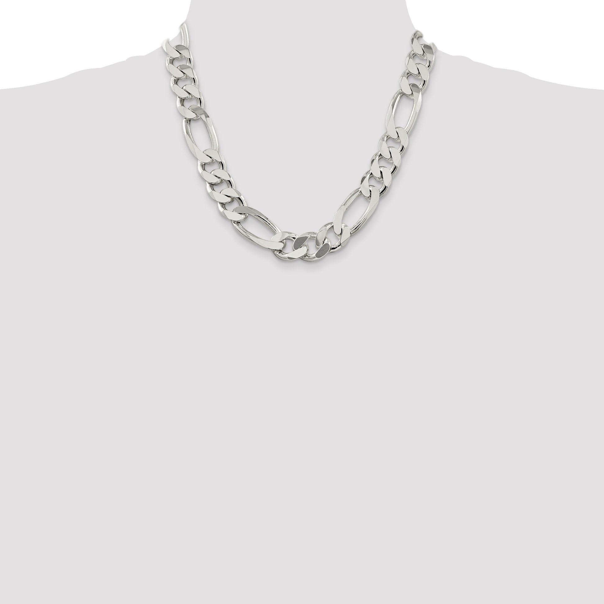 Sterling Silver 15mm Figaro Chain