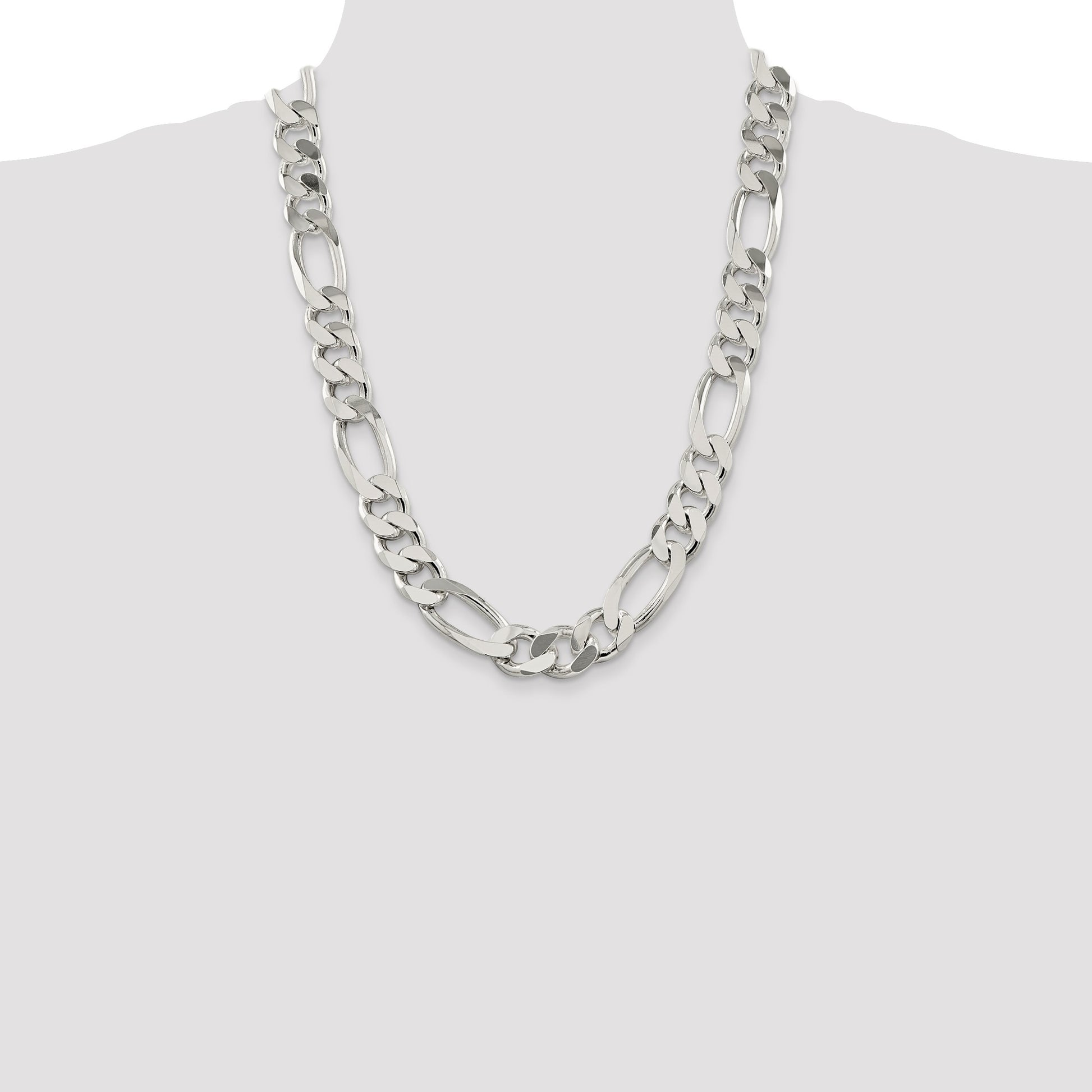 Sterling Silver 15mm Figaro Chain