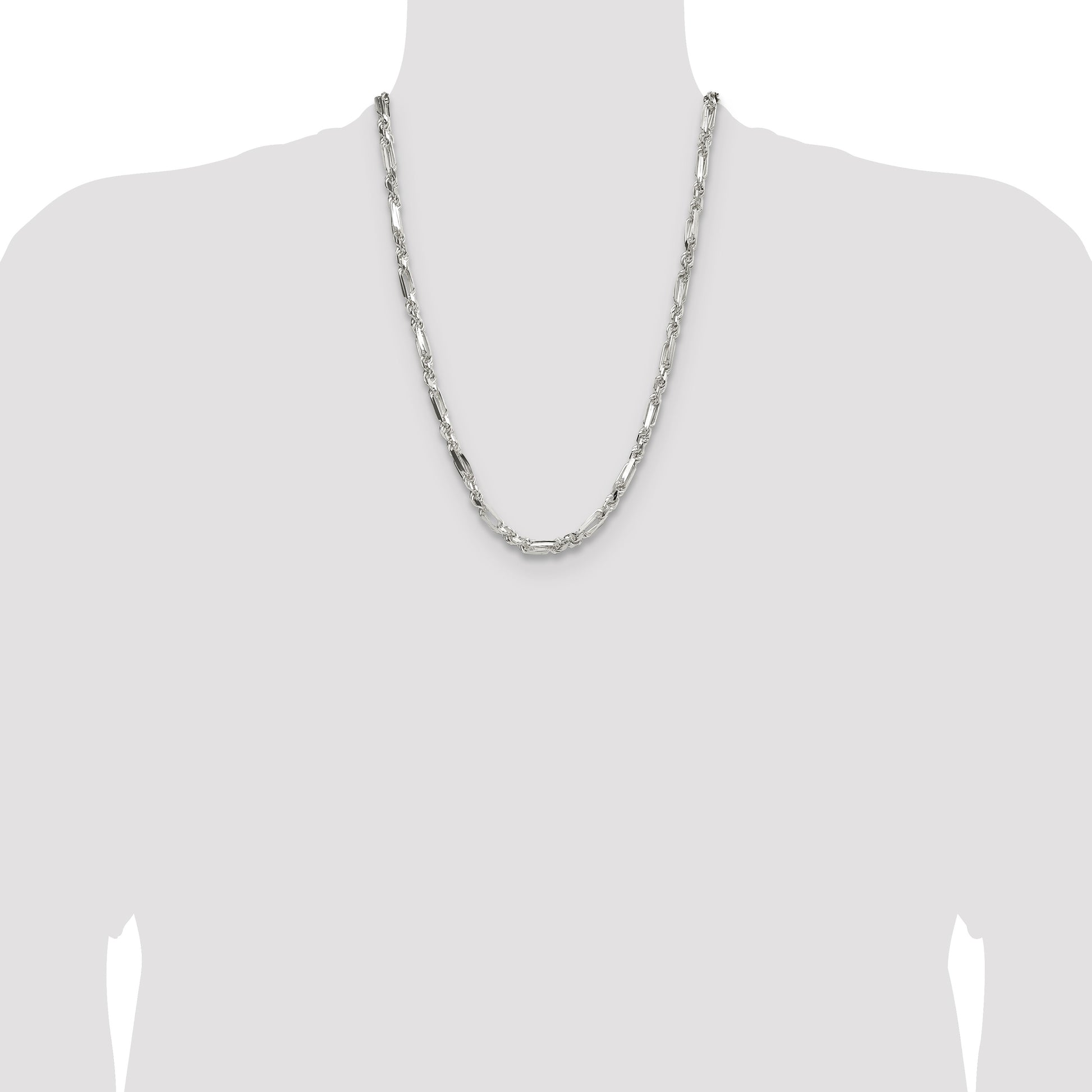 Sterling Silver 4.75mm D/C Figarope Chain