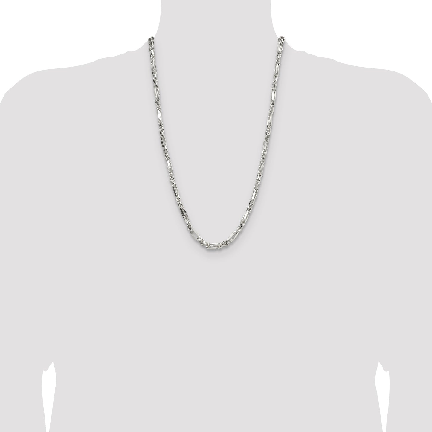 Sterling Silver 4.75mm D/C Figarope Chain