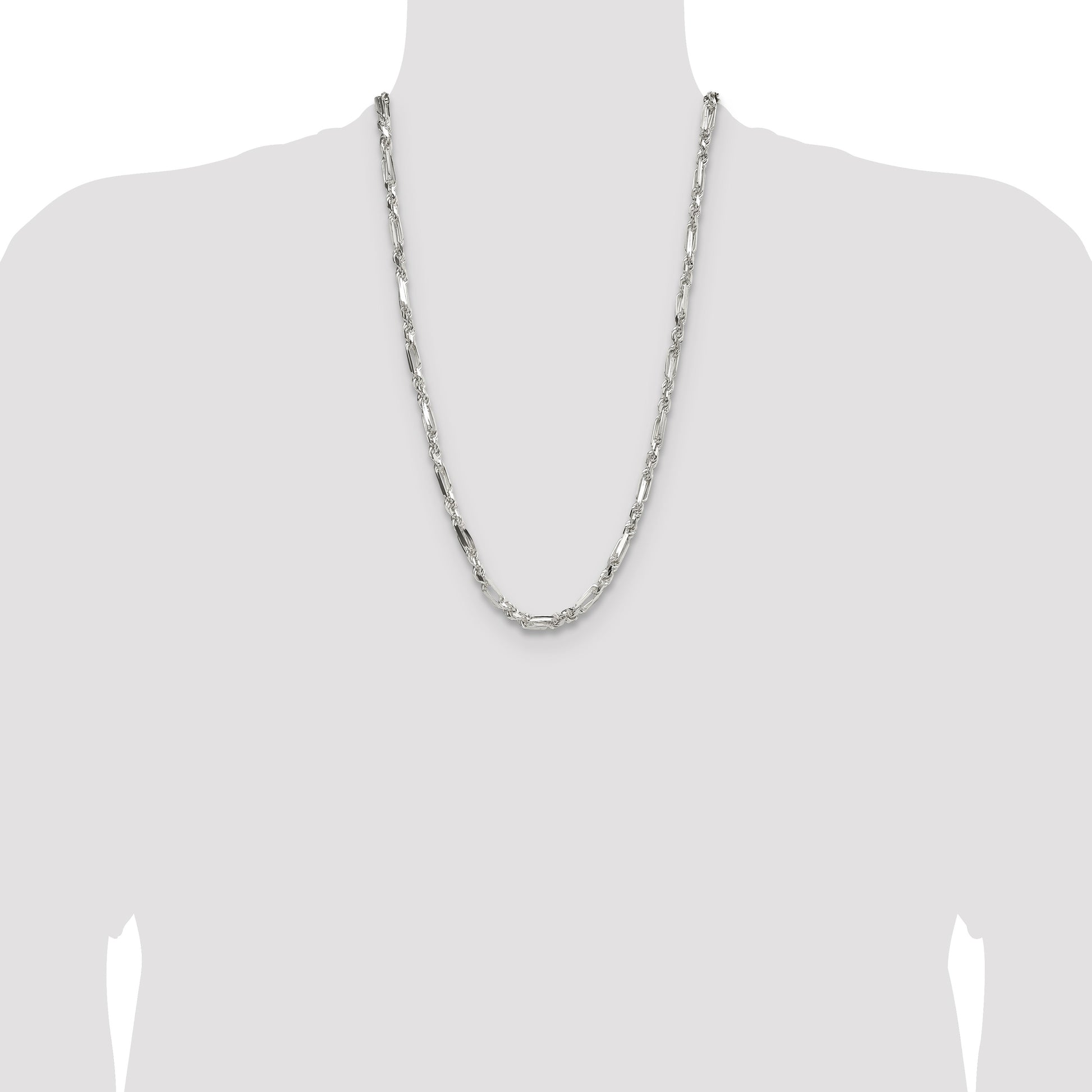 Sterling Silver 4.75mm D/C Figarope Chain