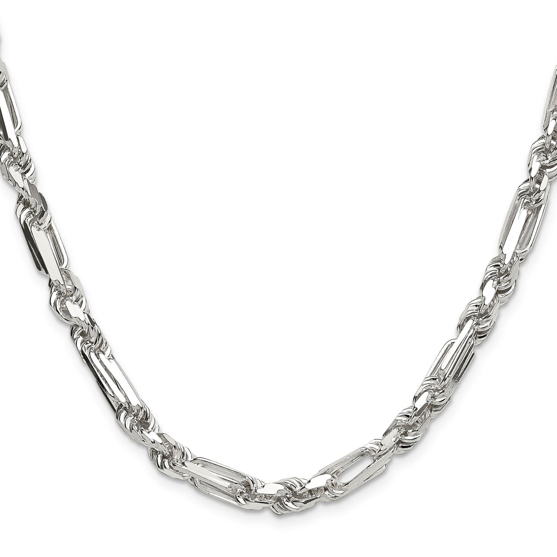 Sterling Silver 6mm D/C Figarope Chain