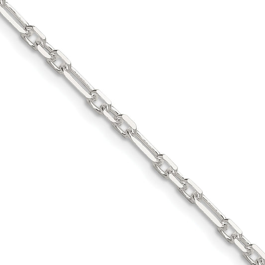 Sterling Silver D/C 3mm 3 Short Plus 1 Long Cable Link Chain