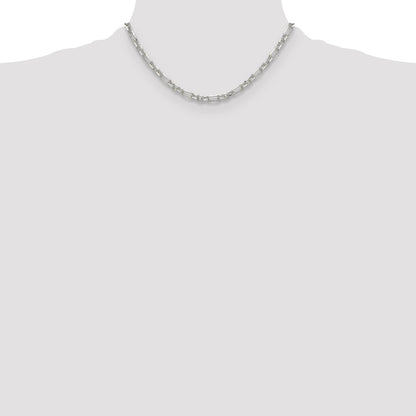 Sterling Silver D/C 4.5mm 3 Short Plus 1 Long Cable Link Chain