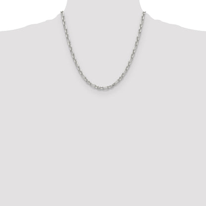 Sterling Silver D/C 4.5mm 3 Short Plus 1 Long Cable Link Chain