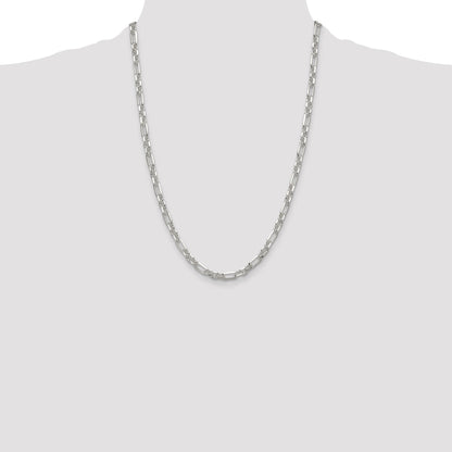 Sterling Silver D/C 6mm 3 Short Plus 1 Long Cable Link Chain