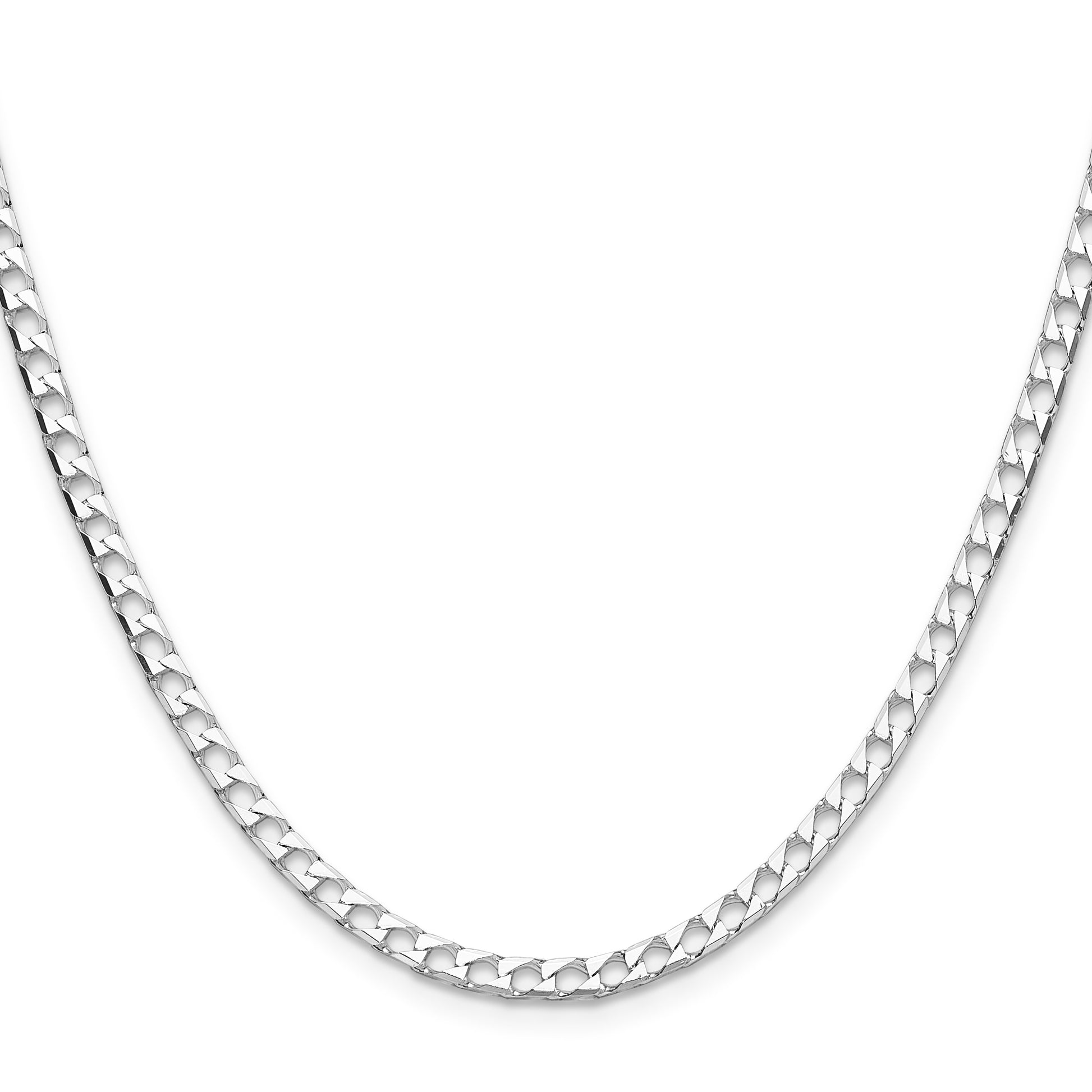 Sterling Silver 3.25mm D/C Square Curb Chain