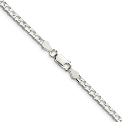 Sterling Silver 3.25mm D/C Square Curb Chain