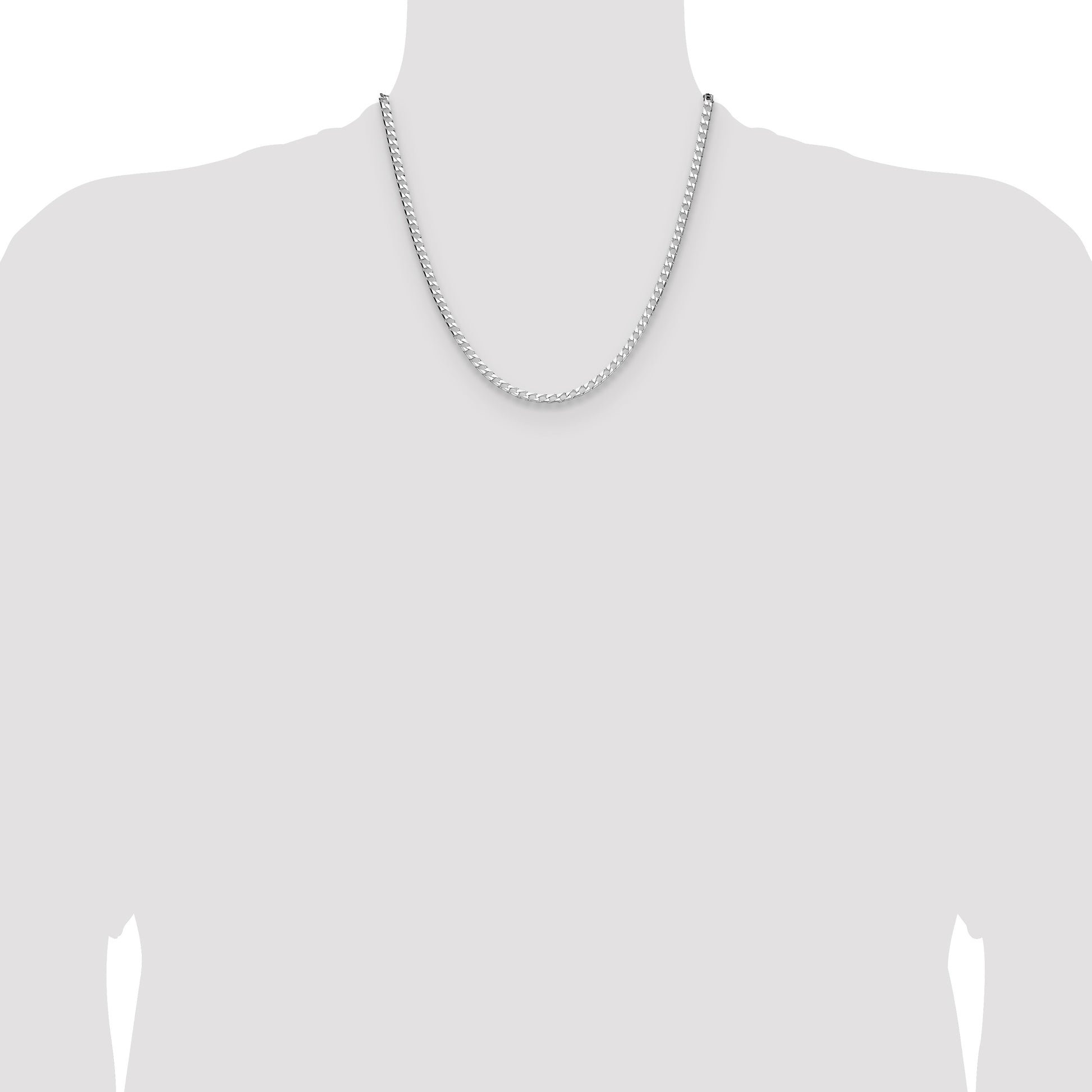 Sterling Silver 3.25mm D/C Square Curb Chain