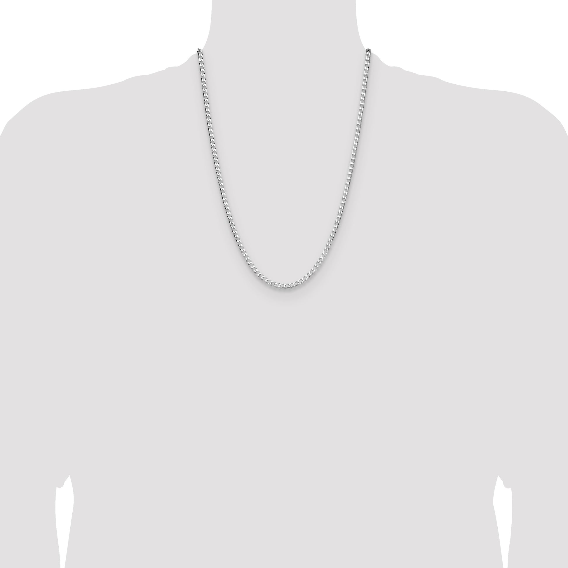 Sterling Silver 3.25mm D/C Square Curb Chain