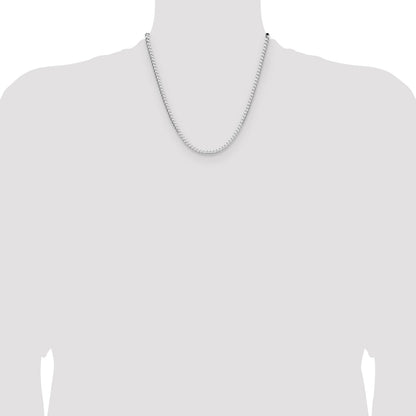 Sterling Silver Rhodium-plated 3.25mm D/C Square Curb Chain