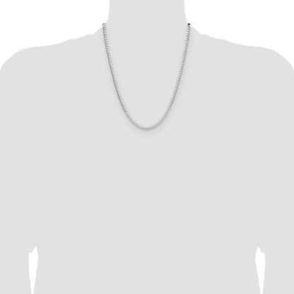 Sterling Silver Rhodium-plated 3.25mm D/C Square Curb Chain