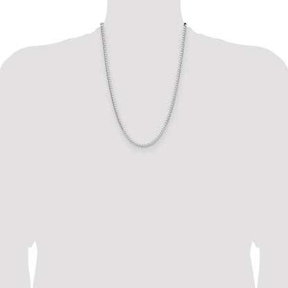 Sterling Silver Rhodium-plated 3.25mm D/C Square Curb Chain