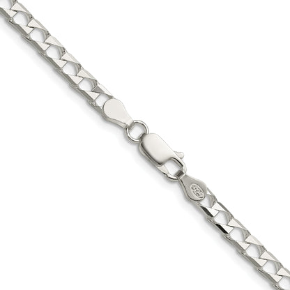 Sterling Silver 4mm D/C Square Curb Chain