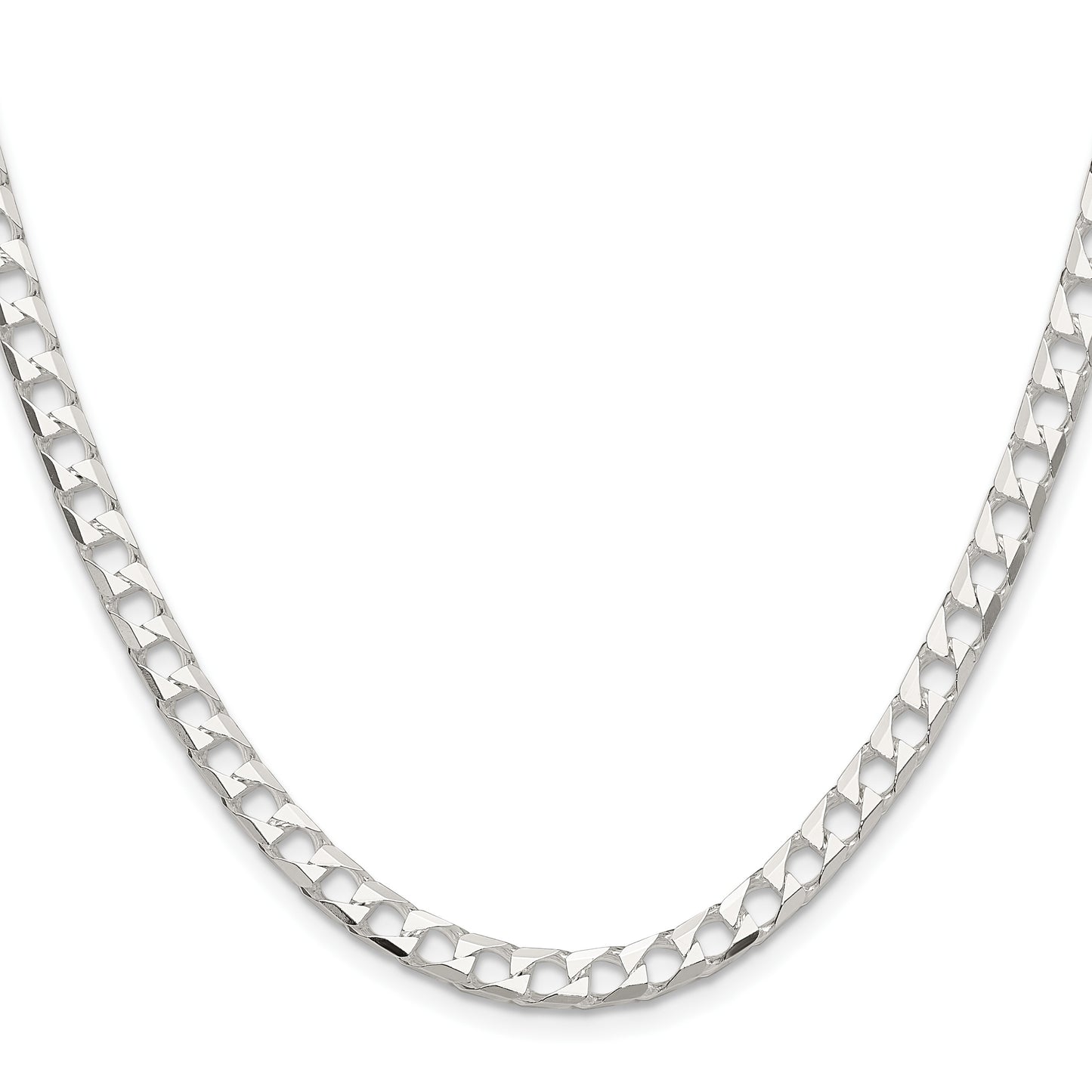 Sterling Silver 5mm D/C Square Curb Chain