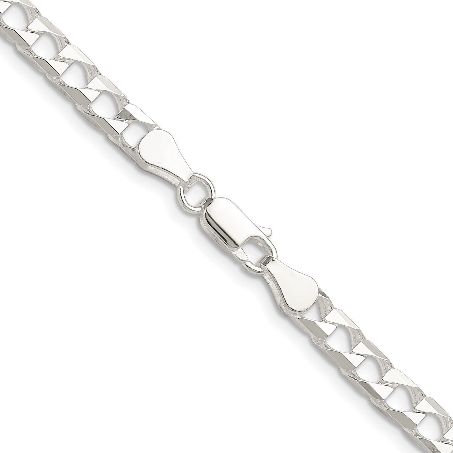 Sterling Silver 5mm D/C Square Curb Chain