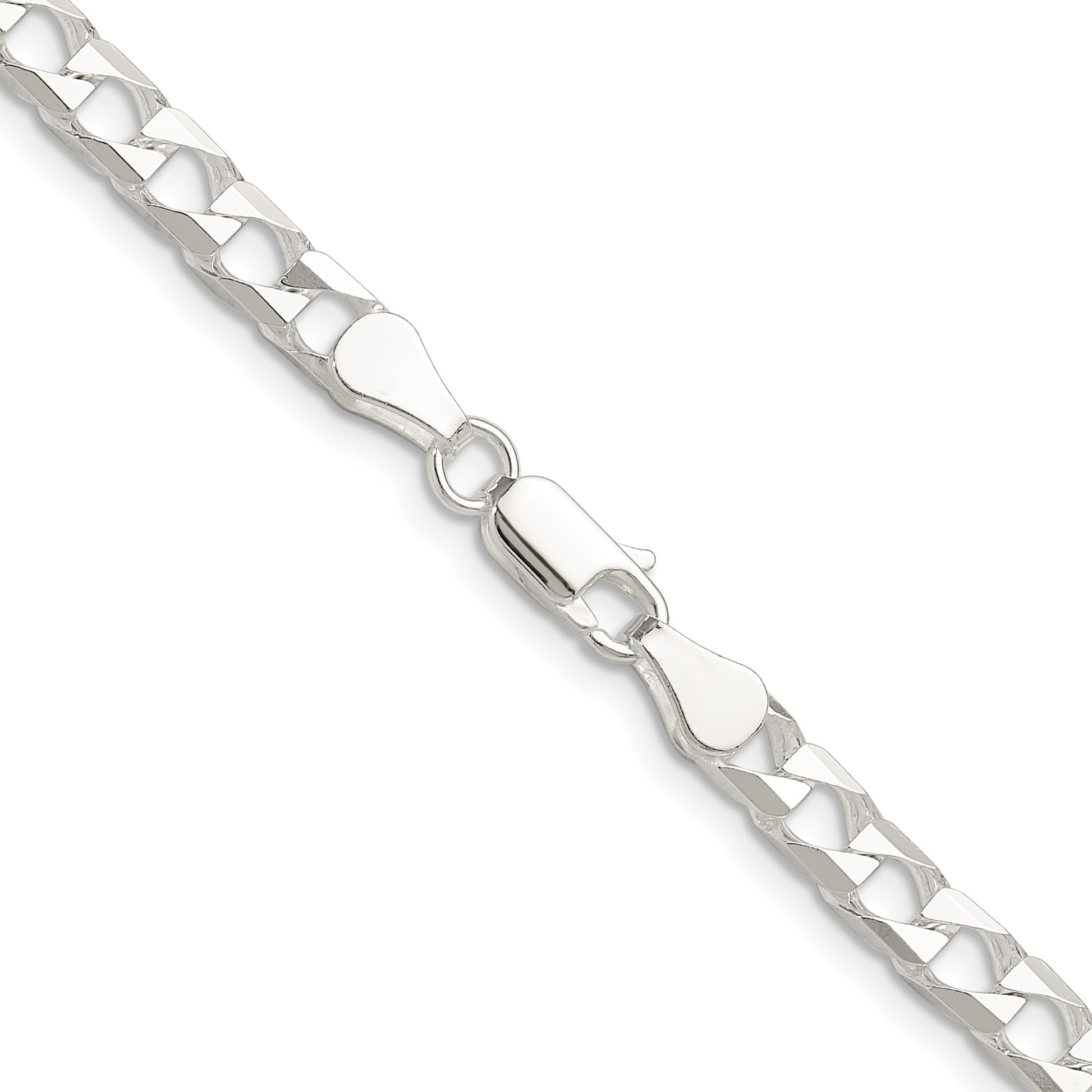 Sterling Silver 5mm D/C Square Curb Chain