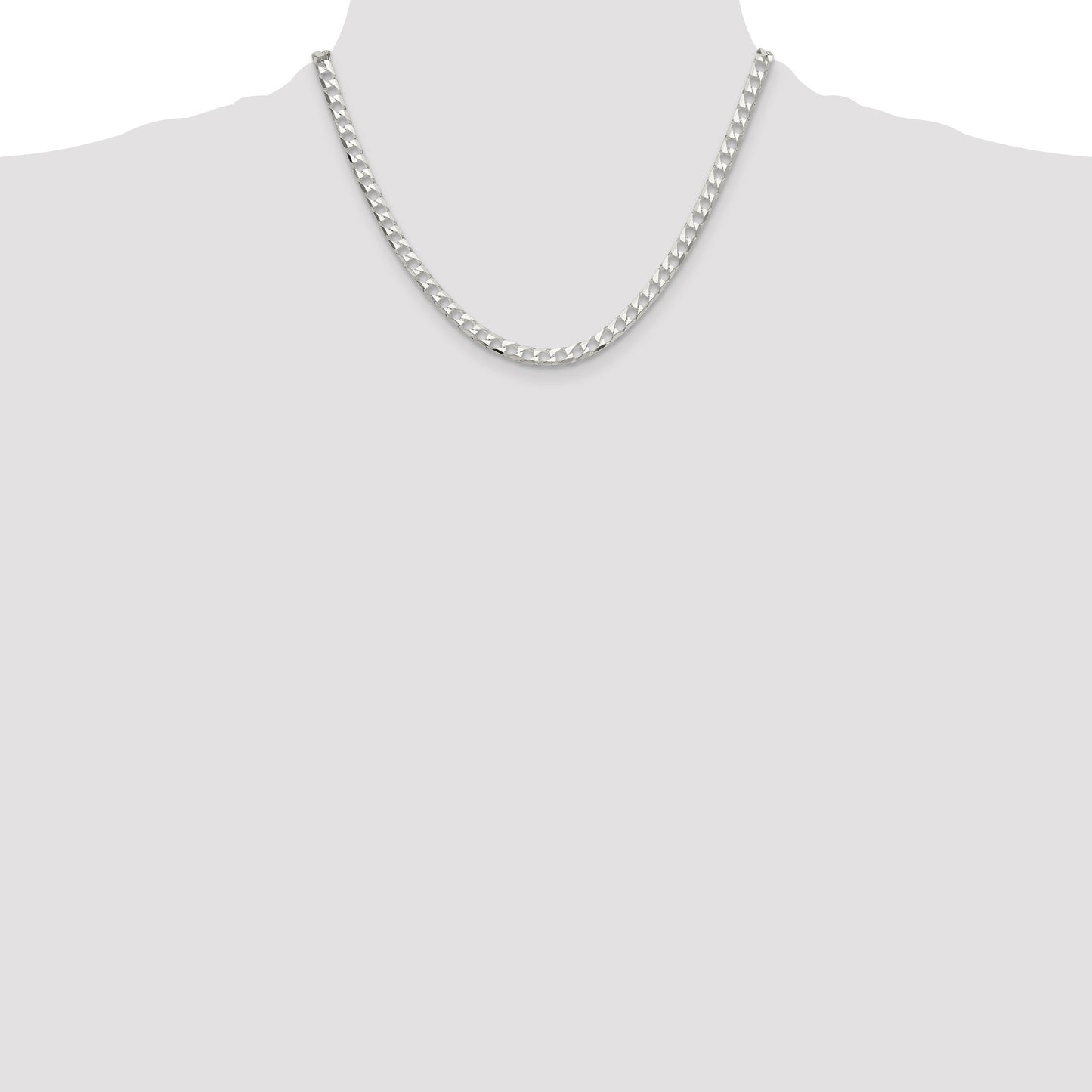 Sterling Silver 5mm D/C Square Curb Chain