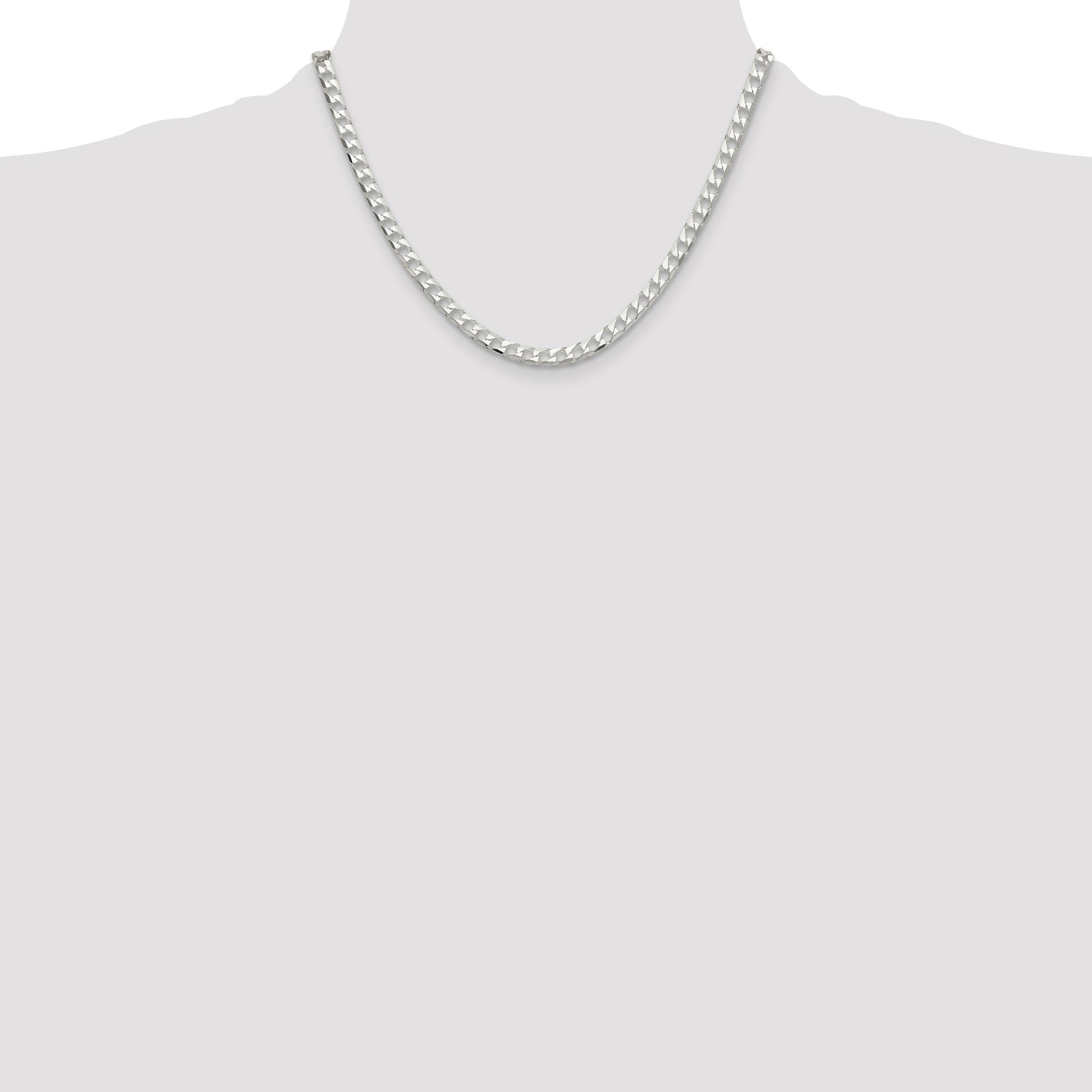Sterling Silver 5mm D/C Square Curb Chain