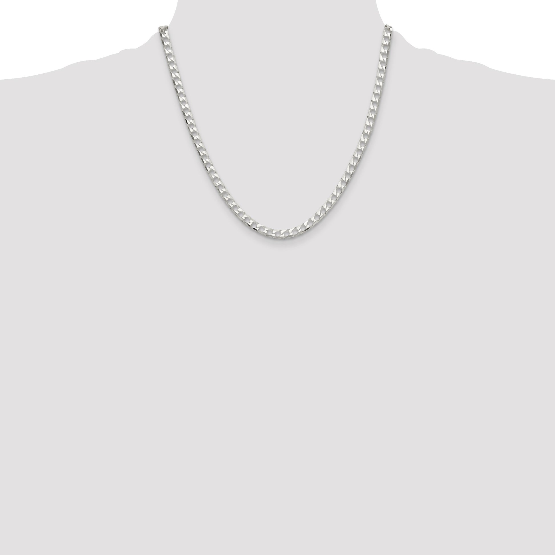 Sterling Silver 5mm D/C Square Curb Chain