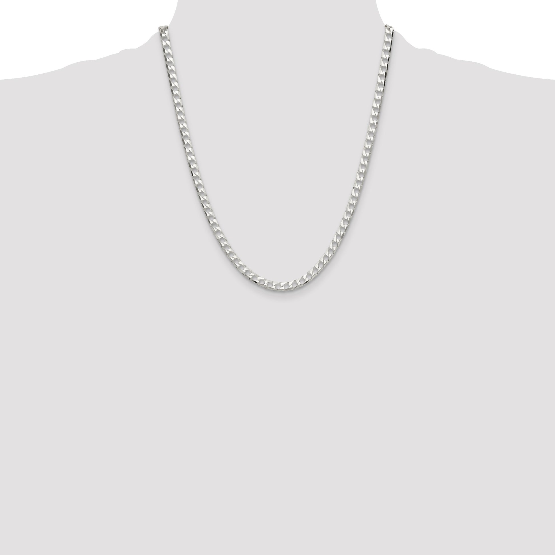 Sterling Silver 5mm D/C Square Curb Chain