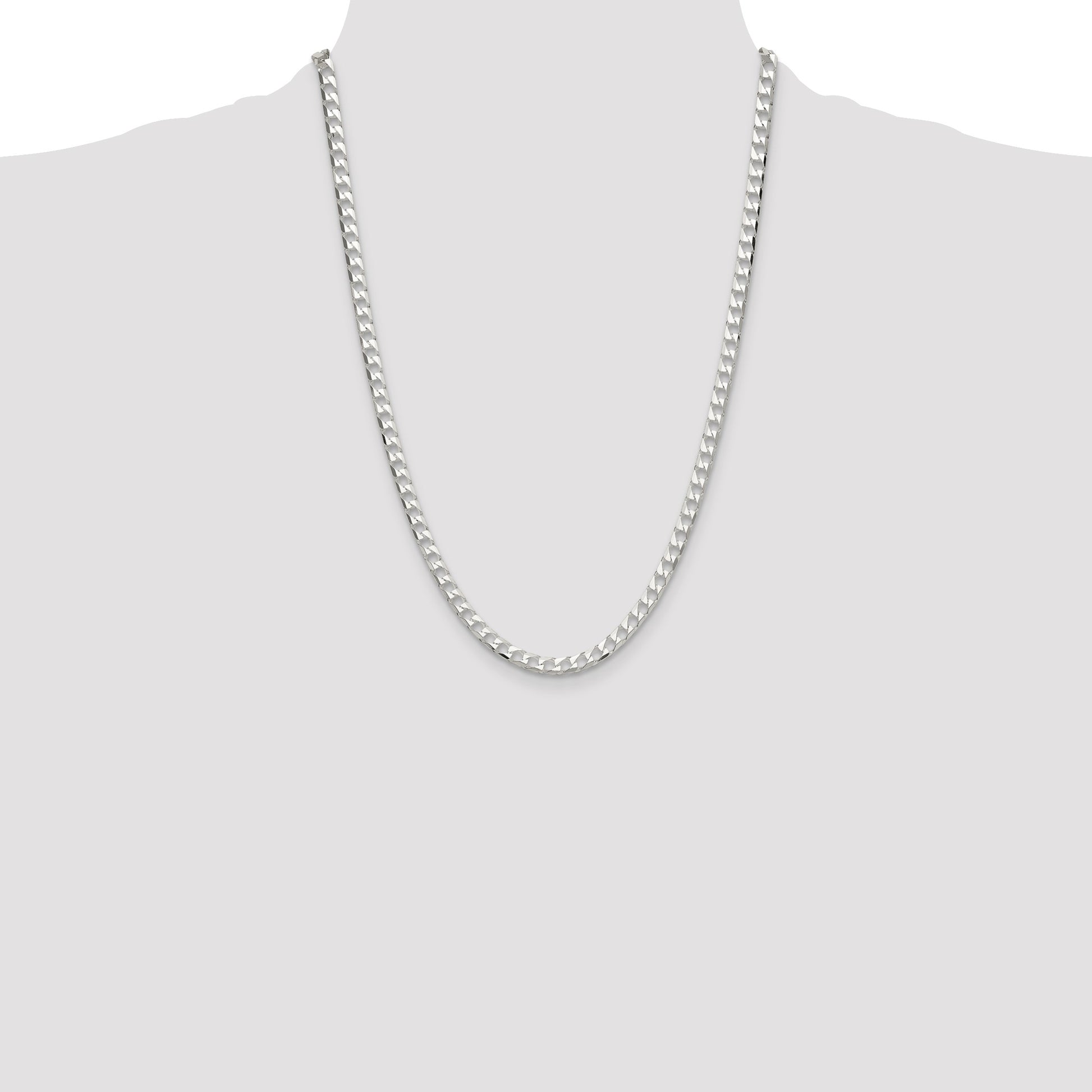 Sterling Silver 5mm D/C Square Curb Chain