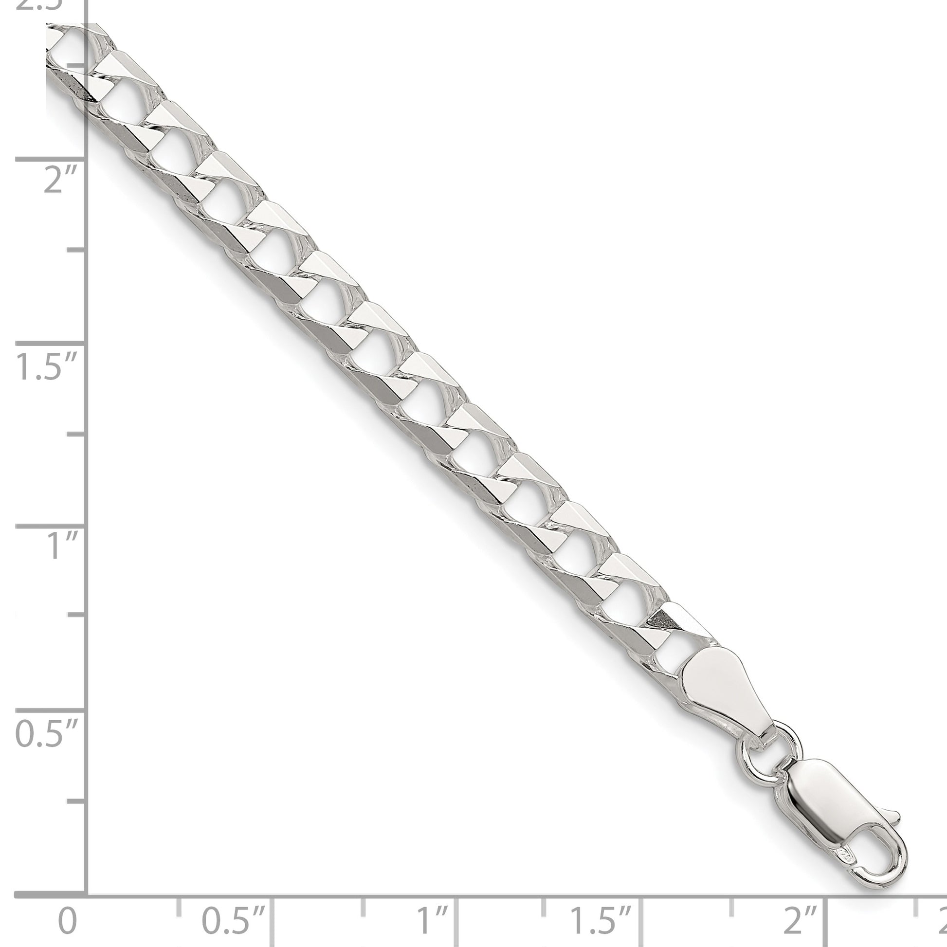 Sterling Silver 5mm D/C Square Curb Chain