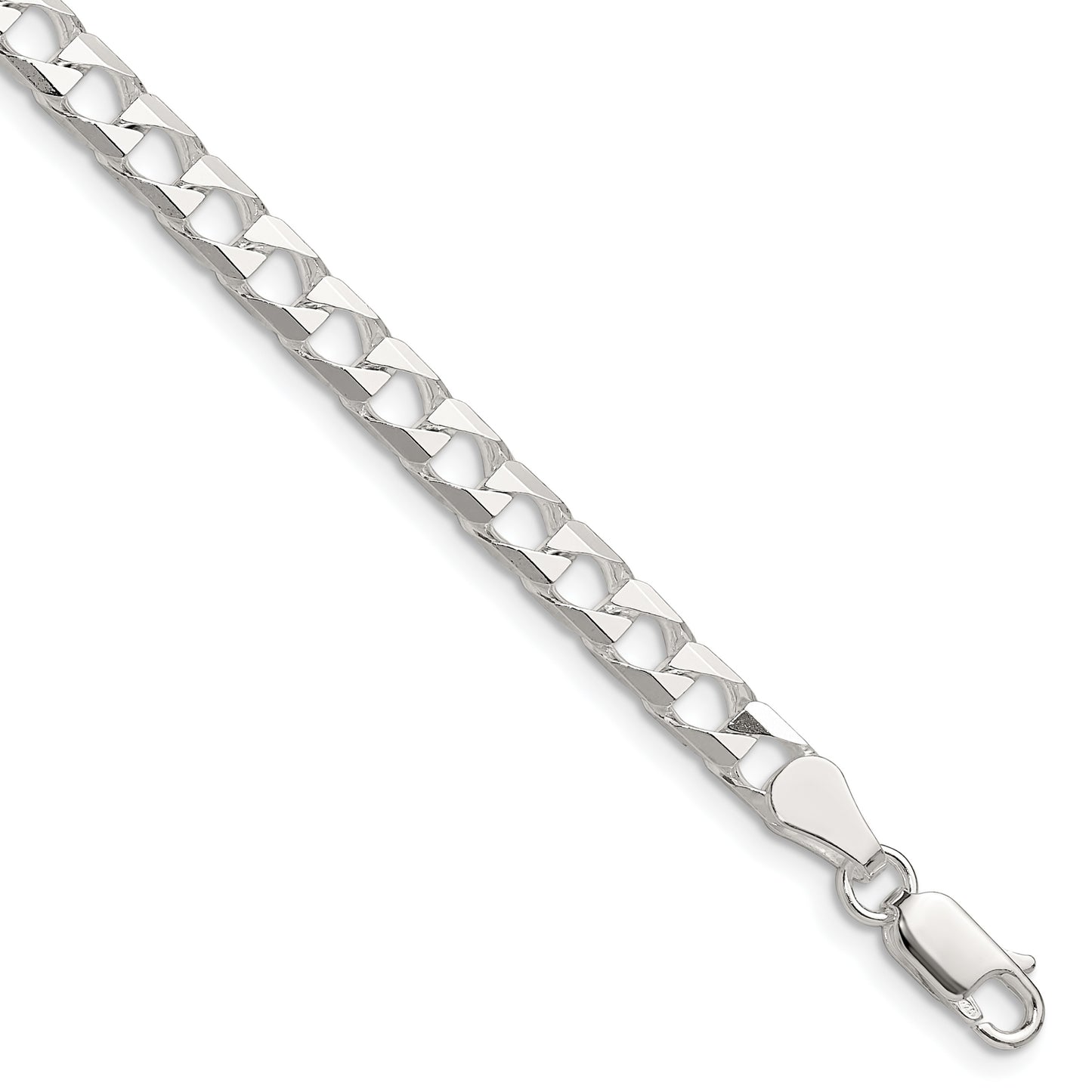 Sterling Silver 5mm D/C Square Curb Chain