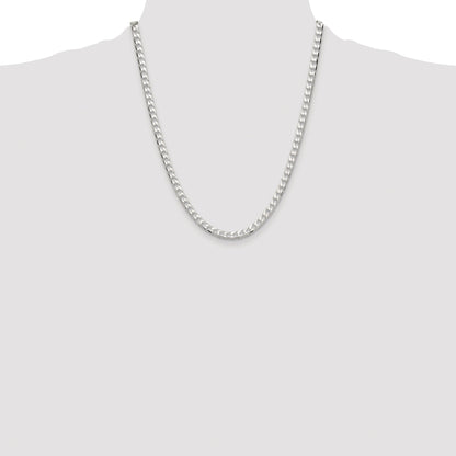 Sterling Silver Rhodium-plated 5mm D/C Square Curb Chain