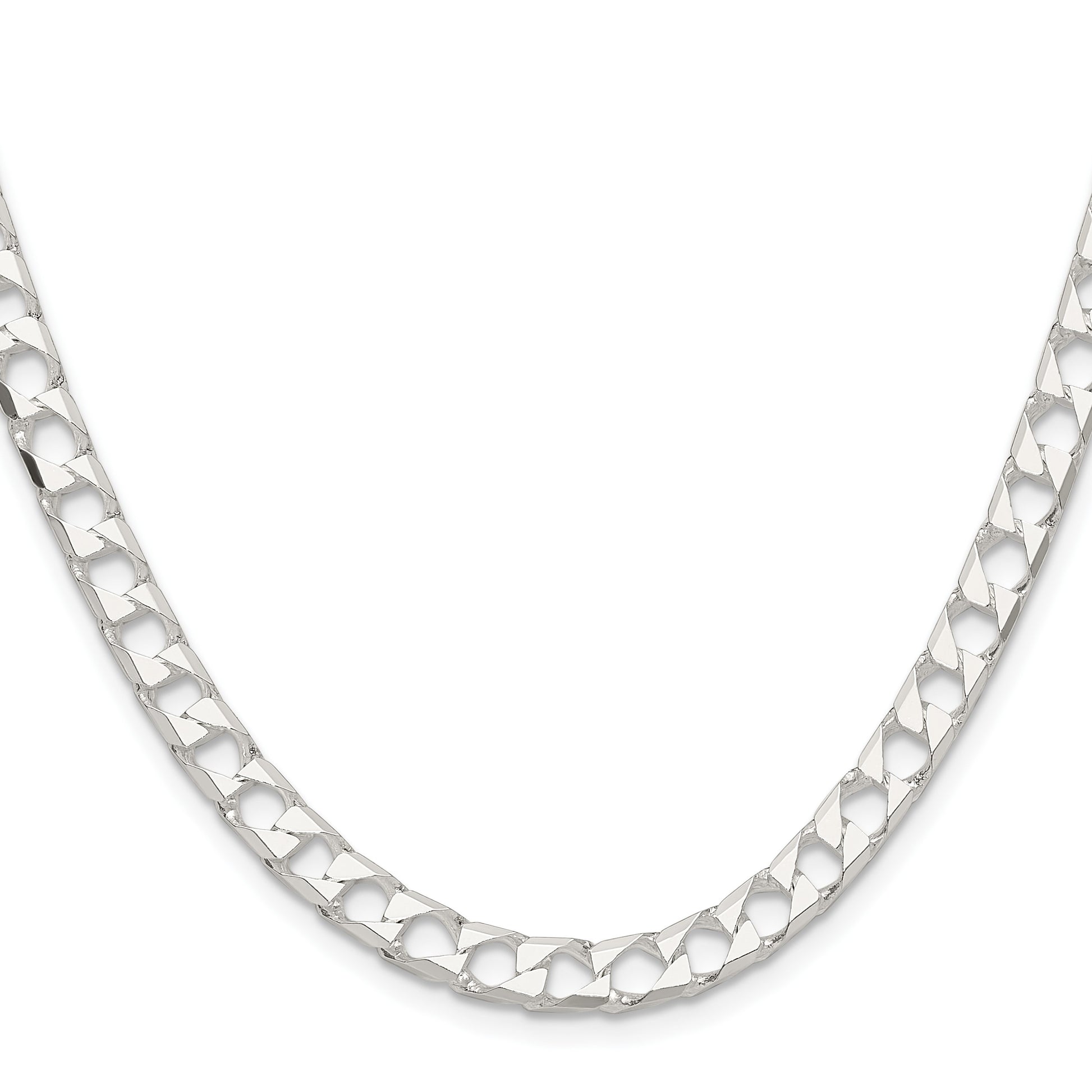 Sterling Silver 5.75mm D/C Square Curb Chain