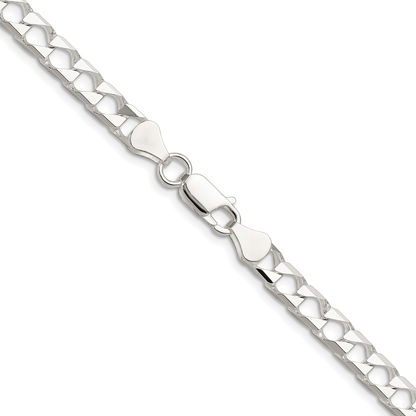 Sterling Silver 5.75mm D/C Square Curb Chain