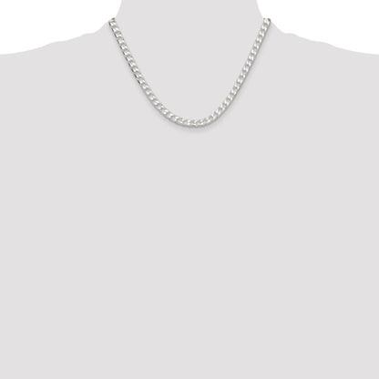Sterling Silver 5.75mm D/C Square Curb Chain
