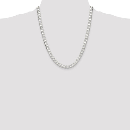 Sterling Silver 5.75mm D/C Square Curb Chain