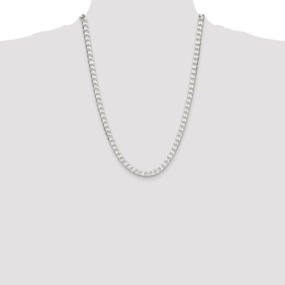 Sterling Silver 5.75mm D/C Square Curb Chain