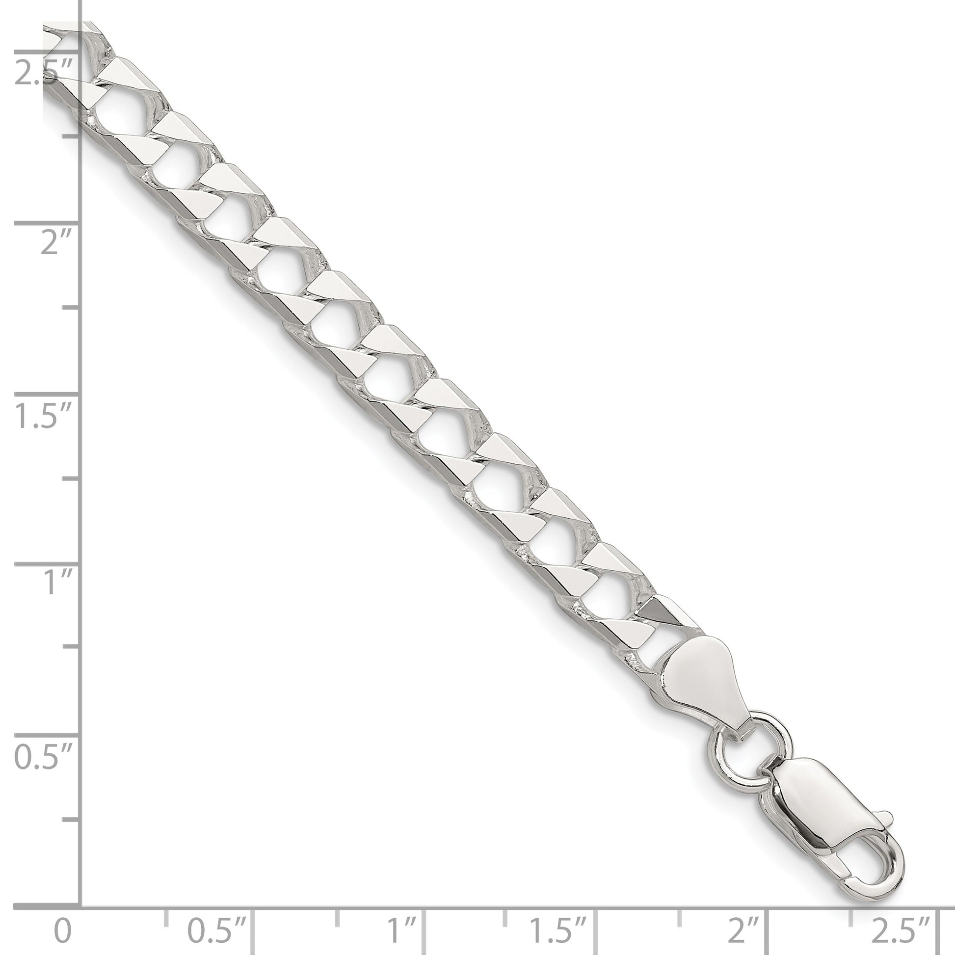 Sterling Silver 5.75mm D/C Square Curb Chain