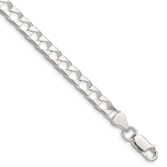 Sterling Silver 5.75mm D/C Square Curb Chain