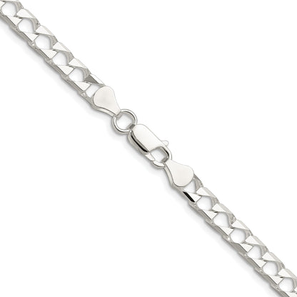Sterling Silver Rhodium-plated 5.75mm D/C Square Curb Chain